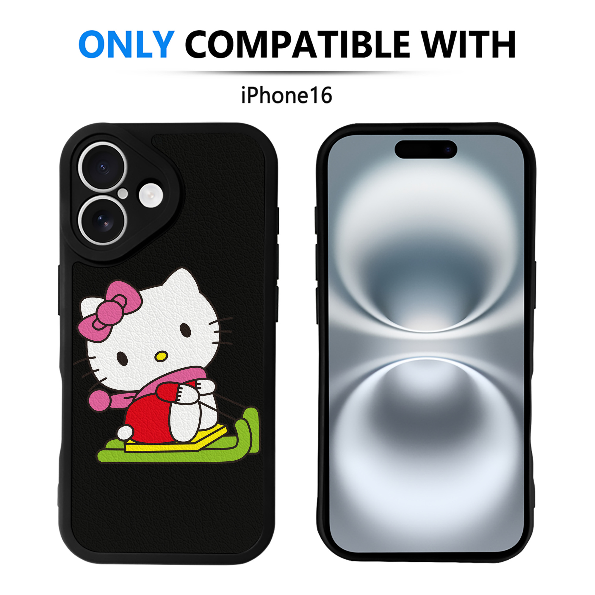 （画像用） Hello Kitty ハローキティ 【iPhone 16シリーズ対応】シリコンスマホケース（レザー調） 材質：シリコン